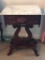 Mahogany Harp Base One Drawer Accent Table