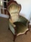 Impressive Vintage Tall Back Accent Chair w/Ornate Carvings By Capital Furniture Mfg.