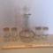 5 Pc. Vintage Glass Decanter w/4 Stemware with Gilt Stripes