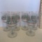 Set of 6 Stemmed Christmas Holly Glasses with Gold Rims