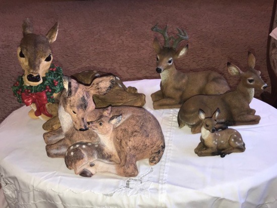 Lot of Resin Deer Figurines