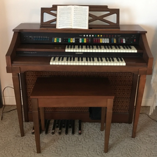 Vintage Lowrey Organ w/Bench