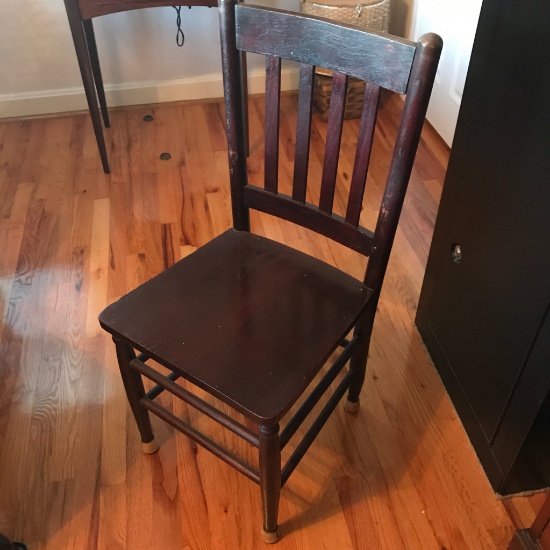 Antique Wooden Slat Back Chair