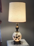 Antique Brass Double Lamp with Lower Globe & Brass Accent