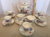 14Pc. Fine Bone China Tea Set Staffordshire, England