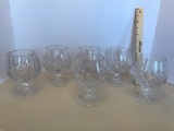 Set of 6 Large Heavy Crystal Goblets