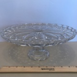 Heavy Pressed Glass Pedestal Cake Plate