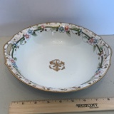 Vintage Nippon Hand Painted Floral Bowl w/Double Handles