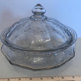 Vintage Glass Lidded Bowl