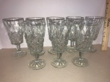 8 Pc. Pressed Glass Pedestal Glasses