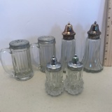 Lot of Vintage Glass Salt & Pepper Shakers