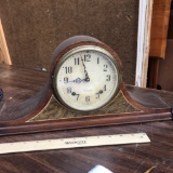 Vintage Wooden Mantle Clock w/Key by Plymouth Clock Co.