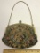 Antique Petit Point Small Purse with Brass Accent