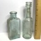 Pair of Vintage Blue Tinted Bottles