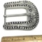 Silver Tone Belt Buckle with Clear Rhinestones