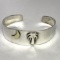 Sterling Silver Palm Tree & Moon Cuff Bracelet