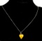 Sterling Silver Chain with Amber Heart Pendant
