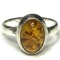 Sterling Silver Ring with Speckled Amber Stone