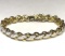 Gold Over Sterling Silver Woven Rhinestone Bracelet