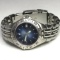 Silver Tone Fossil Watch with Blue Face & Glow in The Dark Hands