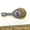 Vintage Micro Mosaic Mandolin Gold Tone Brooch