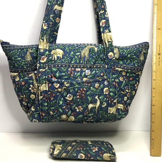 Large Vera Bradley Purse & Eyeglasse Case with Beautiful African Animal Design