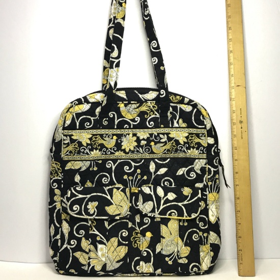Large Quilted Vera Bradley Purse in Black & Yellow