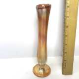Marigold Carnival Glass Bud Vase