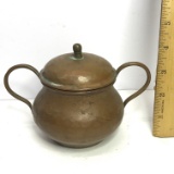 Vintage Hammered Copper Sugar Bowl