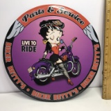 2001 Betty Boop Parts & Service Live to Ride Biker Metal Sign