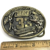 1988 Zebco 33rd Anniversary Brass Belt Buckle