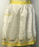 Vintage Floral & Butterfly Lemon Apron with Pocket