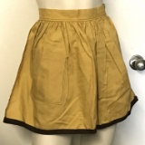 Vintage Apron with Side Pocket & Brown Trim