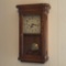Vintage Wooden Cased Wall Clock w/Key by Howard Miller