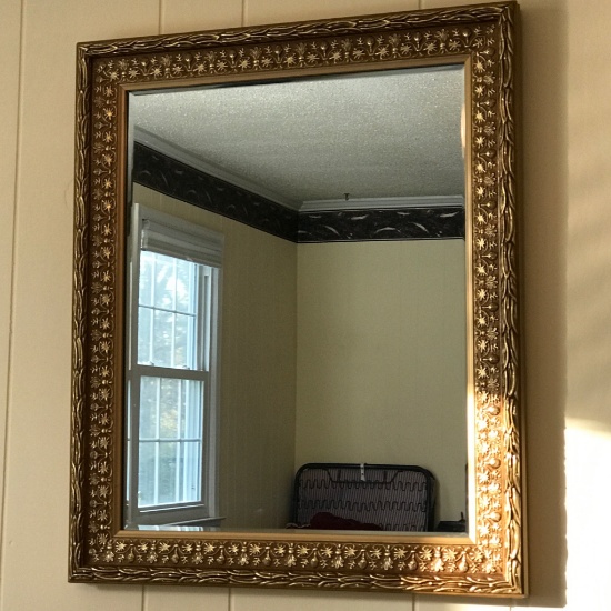 Wall Mirror w/Gold Ornate Frame