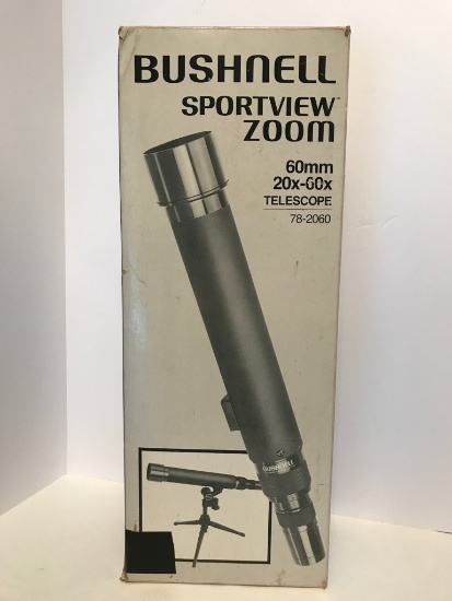 Bushnell Sportview Zoom 60mm 20X-60X Telescope w/Box