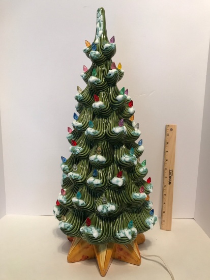 Tall Ceramic Light-Up Christmas Tree