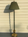 Green Floor Lamp w/Brass Base
