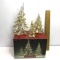 Home For the Holidays Set of 3 Glass Trees with Gold Accent