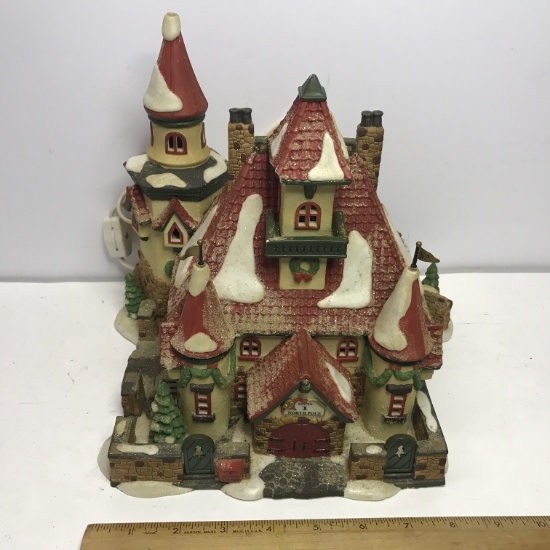 Department 56 North Pole Series "Route 1 North Pole Home of Mr. & Mrs. Claus" Lighted Village House