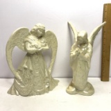 Pair of Ceramic Iridescent Angels