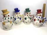 Set of 4 Adorable Temp-tations by Tara Traditions Snowman Mugs & Lids