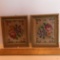 Pair of Vintage Floral Framed Needlepoint Pictures