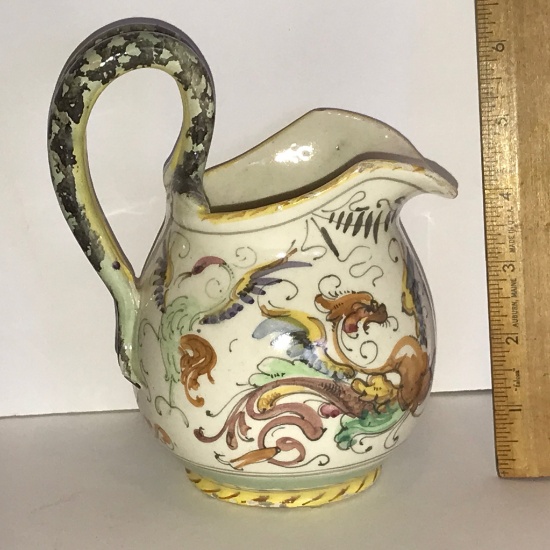 Vintage Pottery Pitcher Signed on Bottom