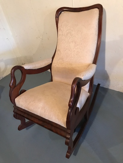 Vintage Burled Wood Gooseneck Rocker