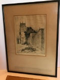 1928 Lithograph Signed Leon Foster Jones in Frame