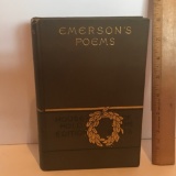 1876 Emerson's Poems Hard Cover Book