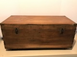 Antique Wooden Chest w/Hand Dove Tailed Corners on Coaster