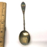 Beautiful Vintage Sterling Silver Spoon with Twisted & Enamel Handle