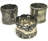 Lot of Antique Sterling Silver Napkin Rings